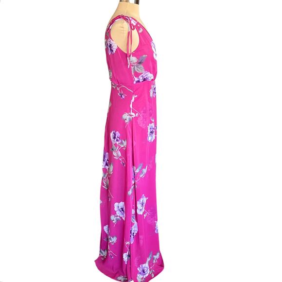 Lulus Magenta Purple Floral Maxi Dress Sleeveless Backless MED Romantic Prom - Picture 4 of 12